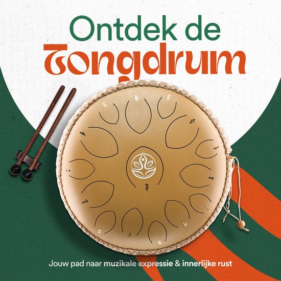 Ohana Drums® Tongue drum – Handpan – Zonnegloed Goud – 36 cm Ø – Klankschaal – 15 noten – Yoga Drum – Muziekinstrument voor kinderen - Chakra meditatie en ontspanning - Incl. Hollandse liedjes e-book