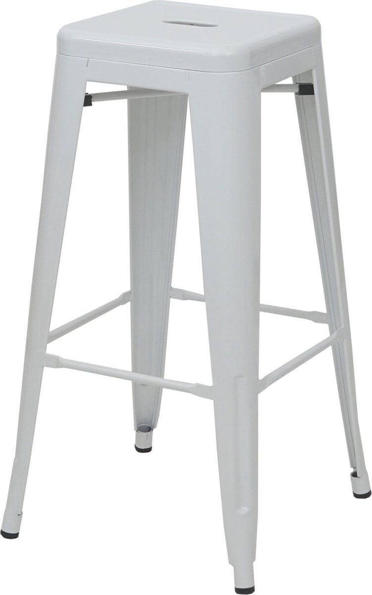 Cosmo Casa Barkruk - Tegenkruk - Industrieel Design - Stapelbaar - Minimalistisch - Metaal - Wit