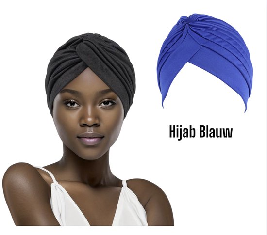 Cabantis Hijab - Hoofddeksel - Islamitisch - Tulband - Chemo - Muts - Blauw