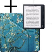 Hoes Geschikt voor Kobo Sage Hoesje Bookcase Cover Book Case Hoes Sleepcover Trifold Met Screenprotector - Bloesem