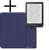 Étui adapté pour Kobo Clara 2E Cover Bookcase Cover Sleep Cover avec protecteur d'écran - Blauw foncé
