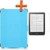 Étui adapté pour Kobo Clara HD Sleepcover Book Case avec protecteur d'écran - Kobo Clara HD Case Book Cover - Blauw clair