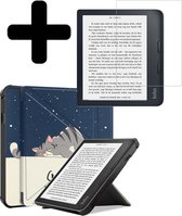Hoesje Geschikt voor Kobo Libra 2 Hoes Bescherm Hoesje Case Luxe Sleep Cover Met Screenprotector - Kat