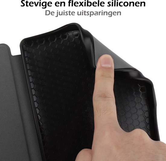 Hoesje Geschikt voor Kobo Nia Hoes Book Case - Hoes Geschikt voor Kobo Nia Hoesje Book Cover Met Screenprotector - Grijs van Hoesje  — afbeelding 5