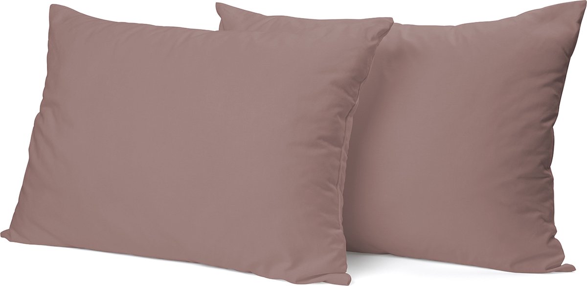 Eleganzzz Kussensloop Hotelsluiting Percal Katoen - Rose - Kussensloop 60x70cm - Kussenslopen set van 2 - 100% Katoen