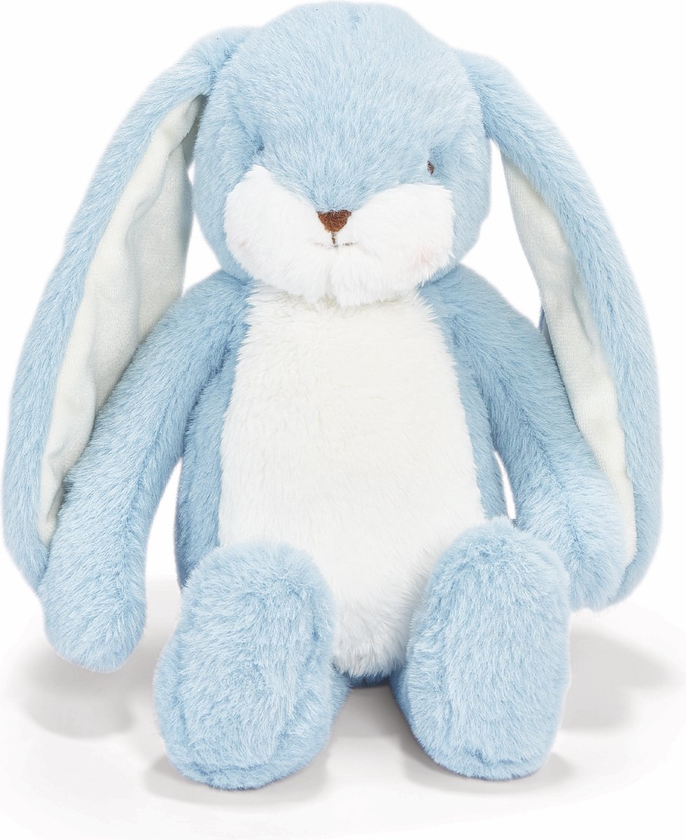 Bunnies By The Bay Floppy Nibble Konijn - Knuffeldier - Knuffel voor kinderen - Geborduurde details - 34 cm - Blauw