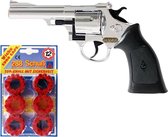 Revolver/pistolet de déguisement Cowboy - métal - 12 coups - avec 576 coups