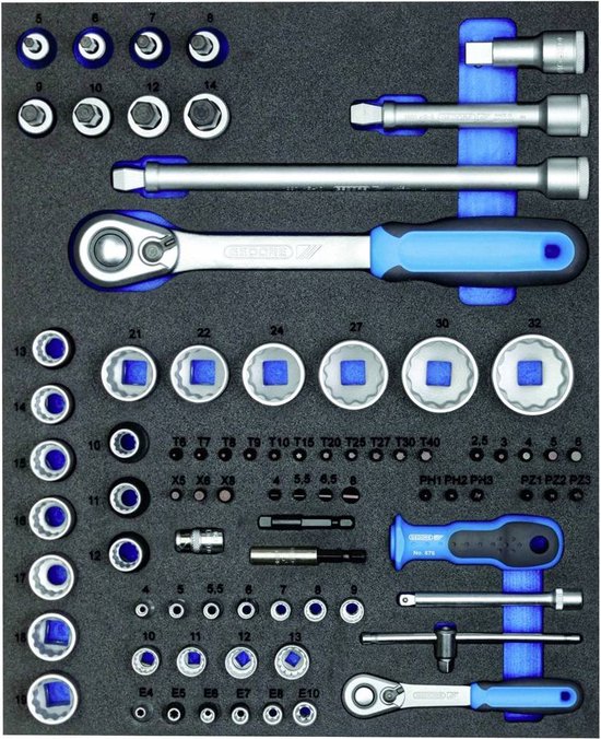 GEDORE Steckschlüsselsatz, Set 15tlg, Doppel 6-kant, 1/2 Zoll, 10-24mm, Werkzeug, Knarre