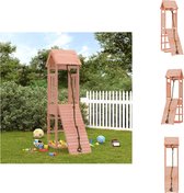 vidaXL Houten speelhuis - Speeltoren met klimwand - 131x64x207 cm - Massief douglashout - Speeltoestellencombinatie