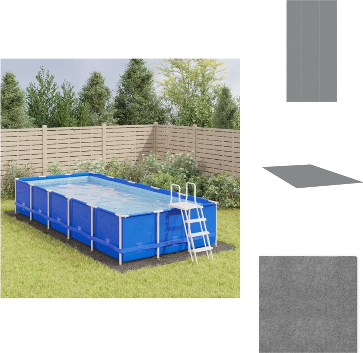 VidaXL Zwembadgrondzeil Zwembadaccessoires Afmeting- 750 x 370 cm Ken- Duurzame polyester geotextiel Zwembad afdekzeil