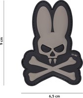 101 Inc Embleem 3D Pvc Skull Bunny Grijs  17054