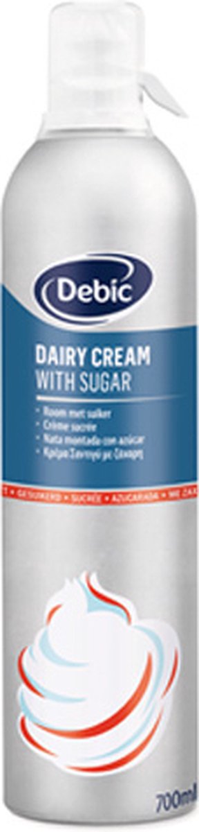 Debic slagroom met suiker spuitbus (700 ml)