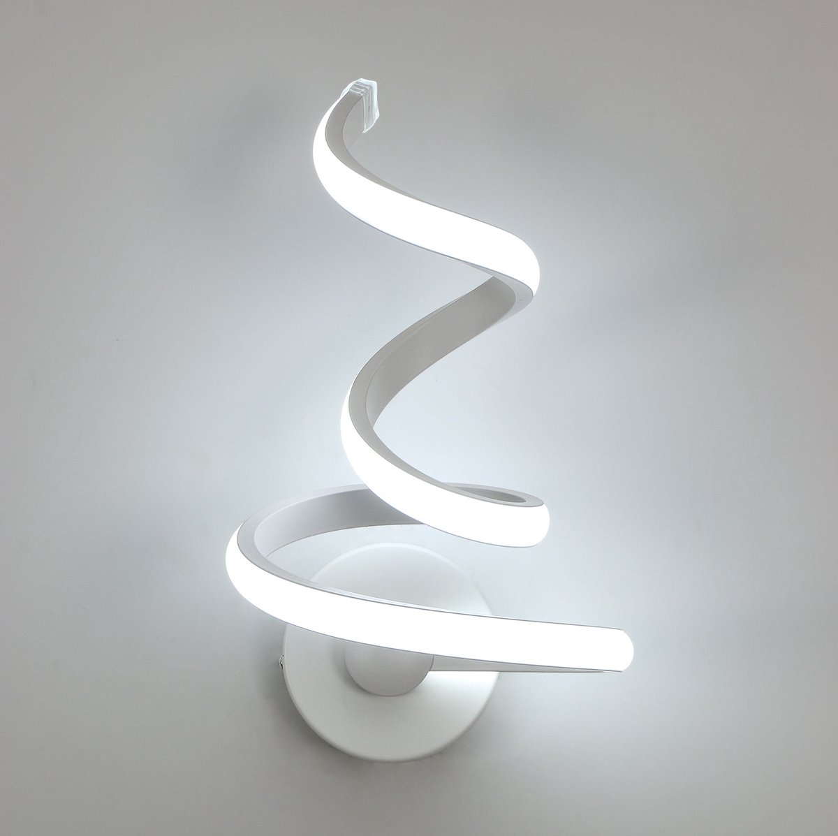 Delaveek- Moderne Spiraal LED Binnenwandlamp- 24W 1900LM- Wit - Aluminium-30 × 17CM