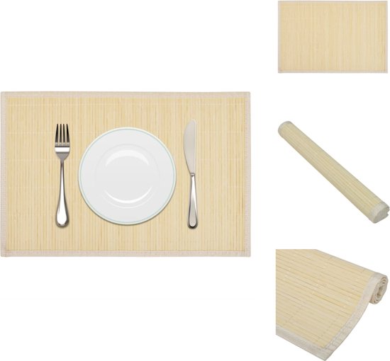 vidaXL Bamboe Placemats - 30 x 45 cm - Anti-slip - set van 6 - Placemats