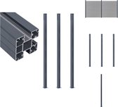 vidaXL Poteau de clôture - Aluminium - 7 x 7 x 185 cm - Durable et résistant aux UV - Convient aux planches de clôture de 2 cm d'épaisseur - Clôture pour chien