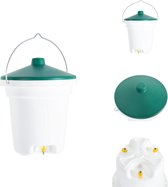 vidaXL Pluimveewaterbak met spenen - Drinkemmer voor schoon drinkwater - 12 L - Hooinet