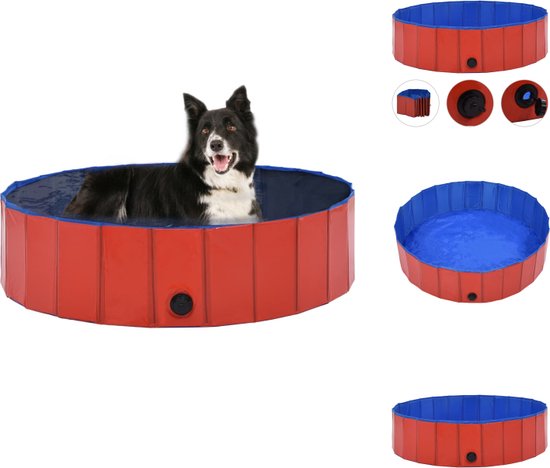 vidaXL Hondenzwembad - Verkoeling en plezier voor je hond - Rood - PVC - 120 x 30 cm - Speelgoed voor dieren