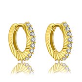 Juwelier Zwartevalk - 14 karaat gouden oorbellen met zirkonia 12.358/12mm--