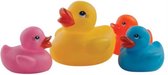 CHPN - Canards en caoutchouc - Canetons - Jouets de bain - 4 pièces - Canards en caoutchouc - Famille colorée - Cane mère avec 3 petits canards