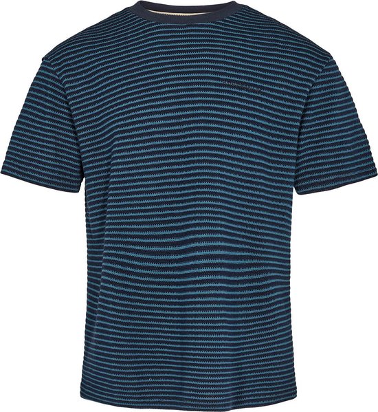 Anerkjendt - Kikki T-shirt Navy Gestreept - Heren - Maat M - Regular-fit