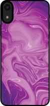 Smartphonica Telefoonhoesje voor iPhone Xr met marmer opdruk - TPU backcover case marble design - Paars / Back Cover geschikt voor Apple iPhone XR