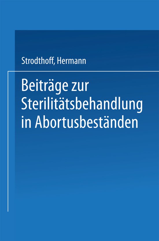 Beiträge Zur Sterilitätsbehandlung in Abortusbeständen - cover