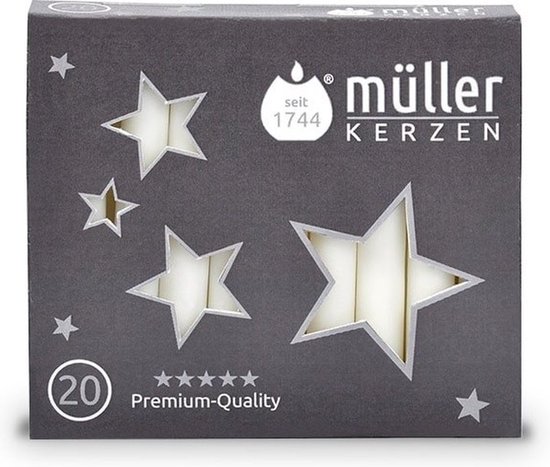 Muller Kerstboomkaarsjes - Angel Chimes Kaarsjes - 20 kaarsjes wit