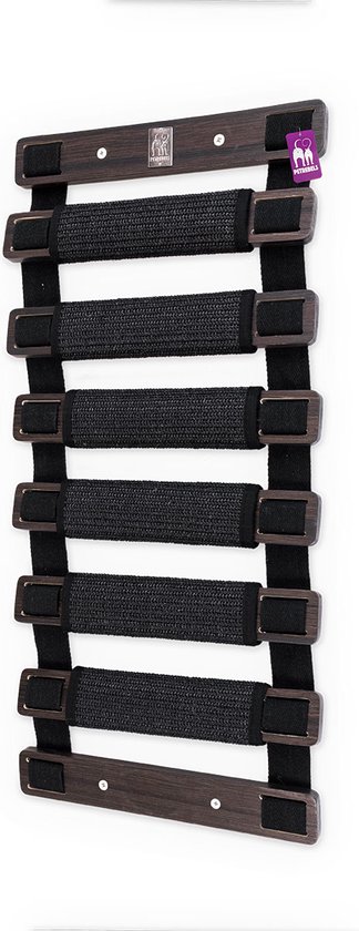Petrebels Wandmeubel wandmontage Klimmuur Kat - Kattenmuur Ladder 91-Wengé - 91 x 40 x 2 cm