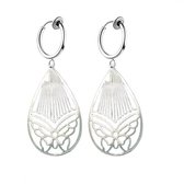 Klem -oorbellen -vlinder- zilverkleur- lang- geen gaatje- Charme Bijoux