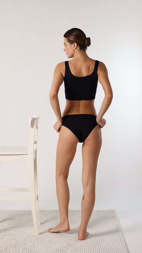 Sous-vêtements pour femmes – Sous-vêtements en coton pour femmes – Culottes pour femmes – Sous-vêtements pour femmes, lot de 6 culottes de bikini douces – Zwart – Taille L