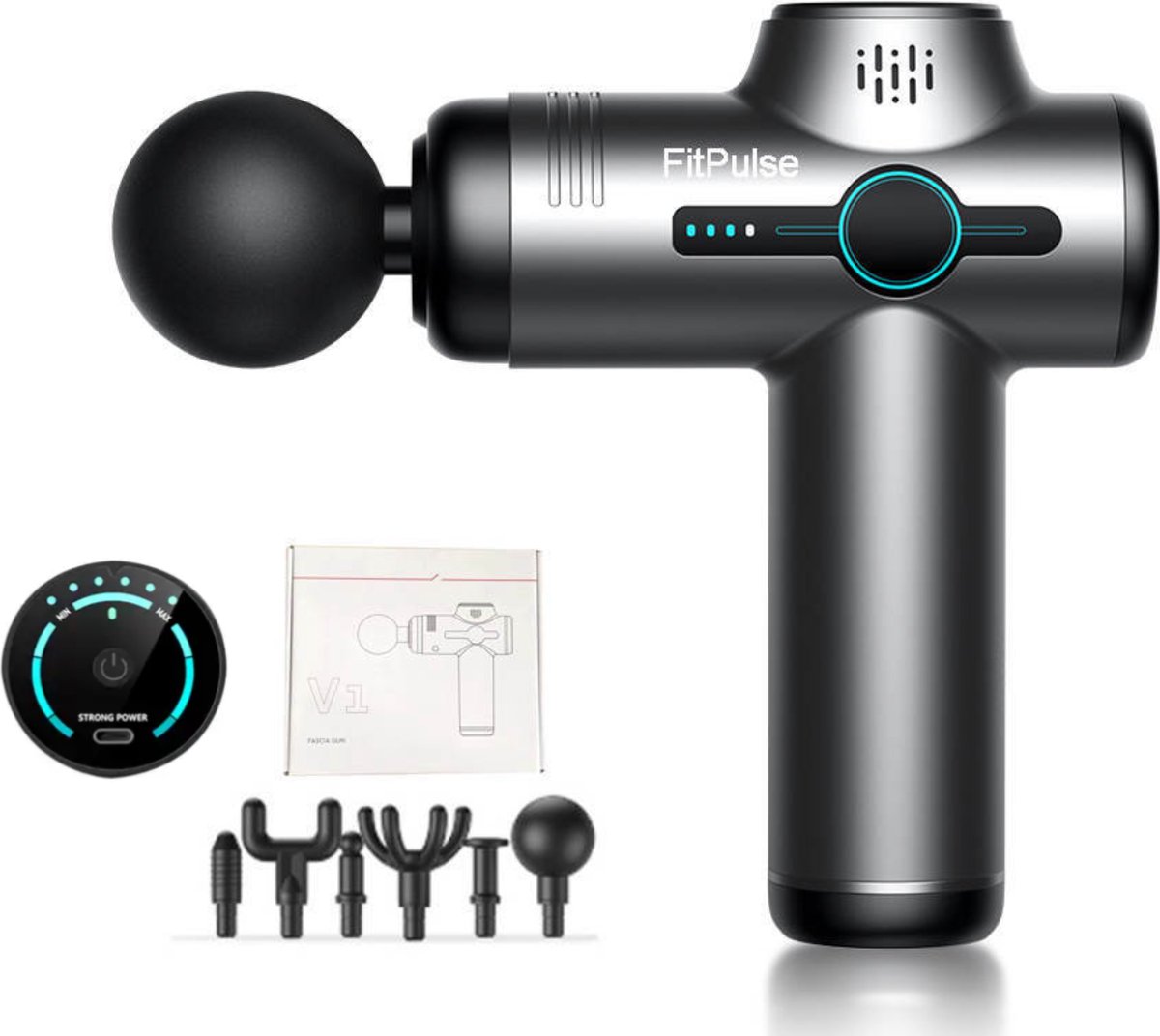 Fitpulse Pro FitPulse Massage Gun- Inclusief koffer en 6 opzetstukken - Herstel en ...