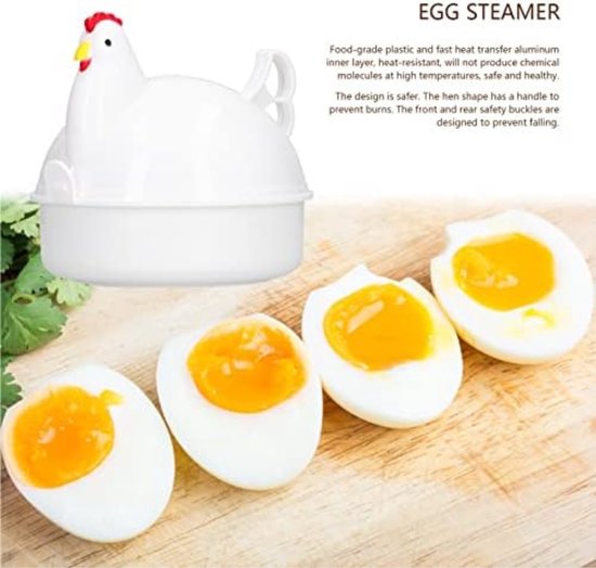 Eierkoker magnetron - 4 Eggs Boiler Eggs Steamer - Wit - 165g - Merkloos