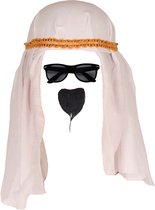 Ensemble de costumes de carnaval pour un arabe/cheik - foulard blanc - hommes - avec barbe noire