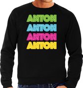 Bellatio Decorations Apres ski sweater voor heren - Anton - zwart - Anton aus tirol - wintersport S