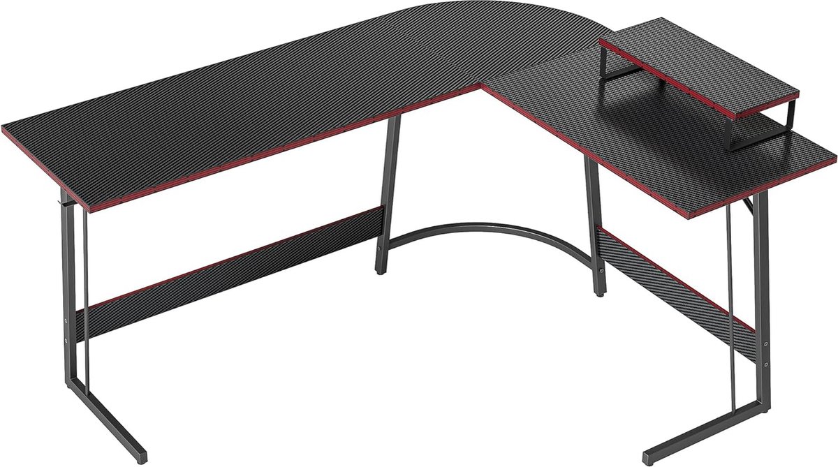 SOLAVERO Bureau D'angle Avec Rangement, 120 X 78 Cm Bureau En L Avec 3 Tiroirs, Table Gaming Avec Sac De Rangement, Table Ordinateur Avec Étagères Réglable, Pour Bureaux Et Postes De Travail