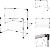 vidaXL Mini Goaltjes - Plastic Frame - Wit/Zwart - 91.5 x 48 x 61 cm - Incl - Netten - Gemakkelijk te Monteren - Voetbaldoel