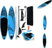 vidaXL Stand Up Paddleboard - Opblaasbaar SUP Board - 305 x 76 x 15 cm - Blauw - Max - 140 kg - Inclusief Pomp - Roeispaan - Vin - Reparatiekit en Draagtas - SUP board