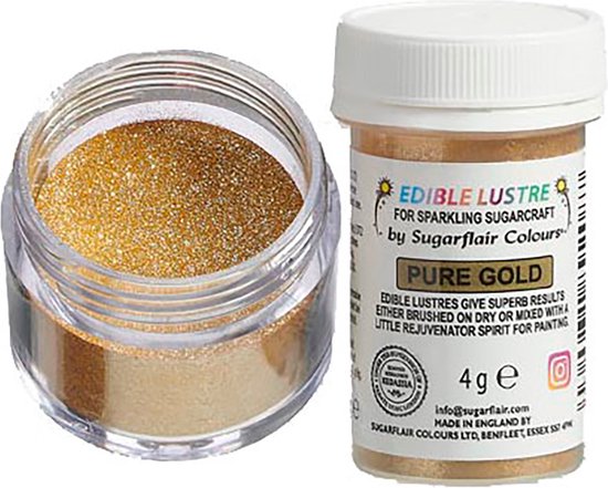 Sugarflair Poudre Brillance Comestible Glitter Or 4g