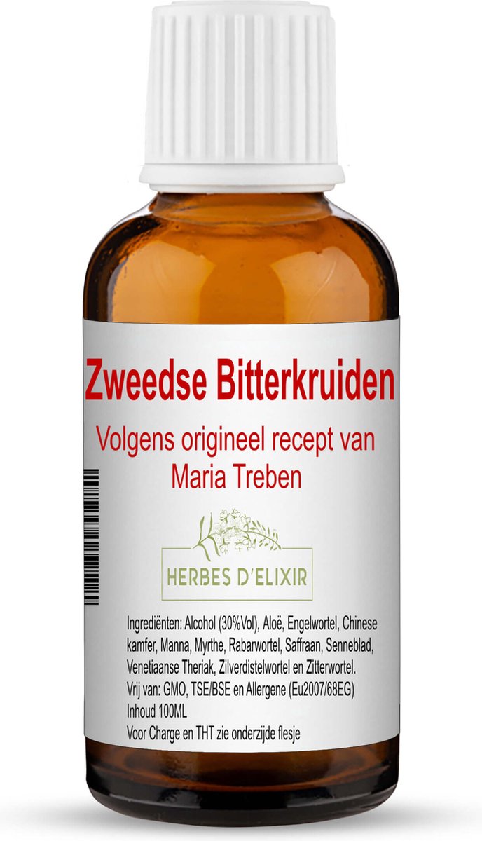 Goedkoopste Herbes D'elixir Zweedse Kruiden Tinctuur - Maria Treben - 100 ml - Natuurlijke Ingrediënten