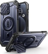 SUPCASE UB Pro MagXT Hoesje Geschikt voor Apple iPhone 15 Pro Max - Back Cover met Camera Protector Kickstand - Compatibel met MagSafe - Extra Camera Bescherming - Blauw