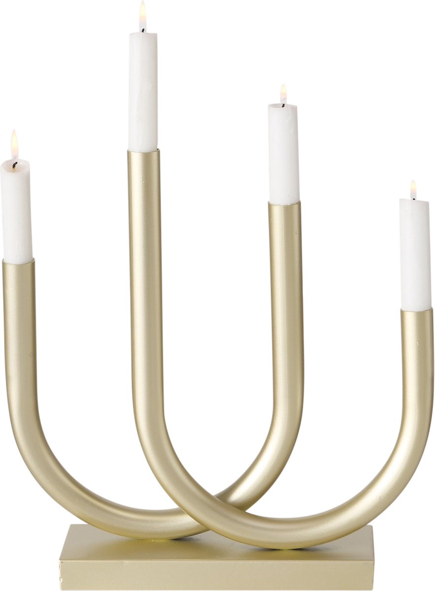 Boltze Tonis Moderne Kandelaar Aluminium 33x34 cm - Goud