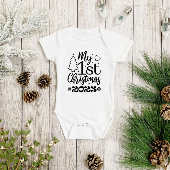 My first Christmas romper - Kerst 2023 - Kerstmis baby kleding - Verlanglijstje kerst - Kerst kleding - Sinterklaas cadeau - Kerstcadeau - Mijn eerste kerst - Kraamcadeau - Kerstpakje baby - Kerstkleding baby - Baby eerste kerst outfit - Maat 50/56