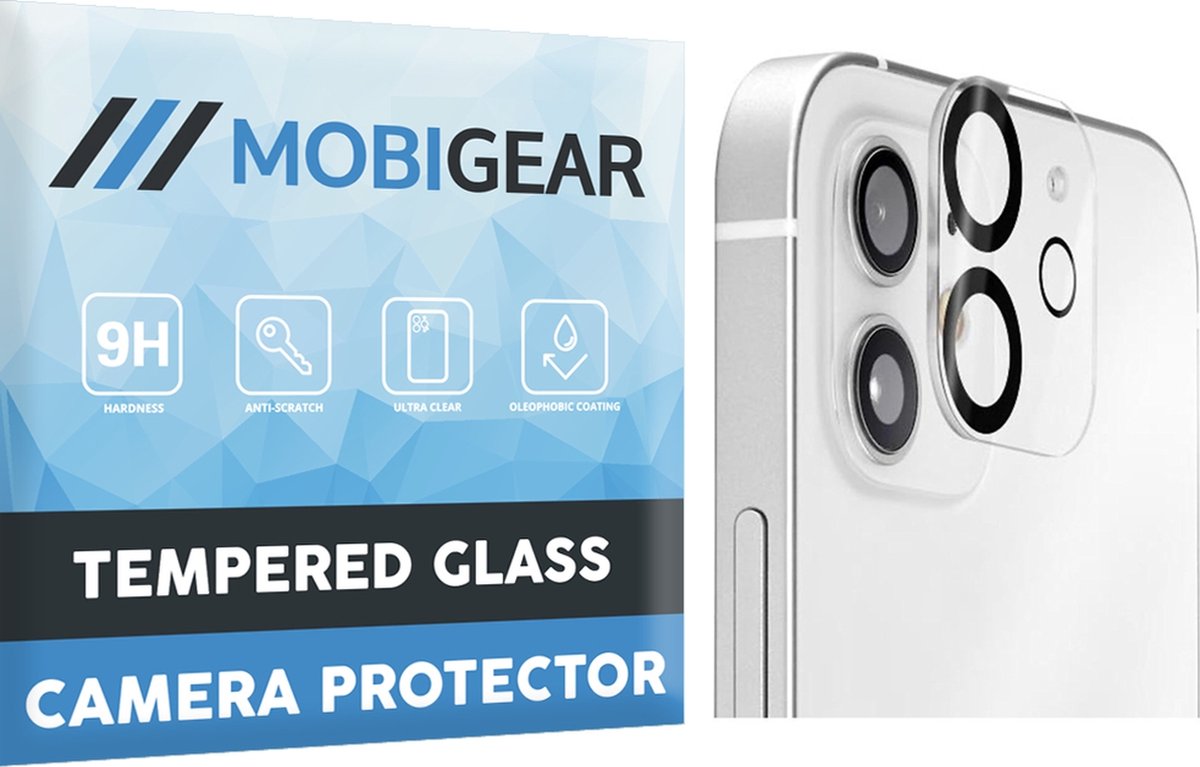 Mobigear Screenprotector geschikt voor Apple iPhone 12 Glazen | Mobigear Camera Protector - Case Friendly
