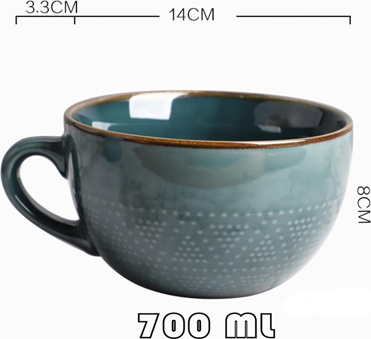 Disoza Grande tasse de 700 ml - Tasse à café en céramique - Bols à