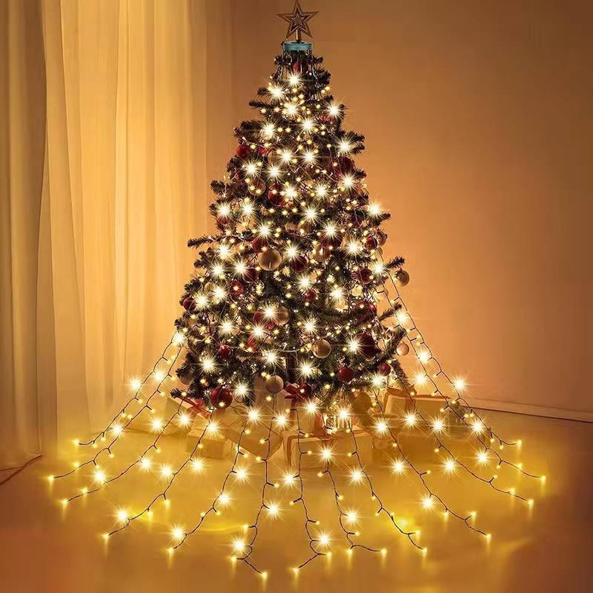 Éclairage de sapin de Noël avec anneau Guirlandes lumineuses 8x2 mètres 9  modes 280LED