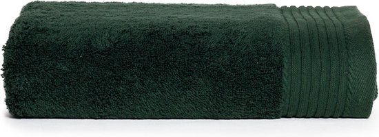 The One Towelling Deluxe handdoek - Badlaken - Hoge vochtopname - Met ophanglus - 550 gr/m² - 100% Gekamd katoen - 60 x 110 cm - Donkergroen