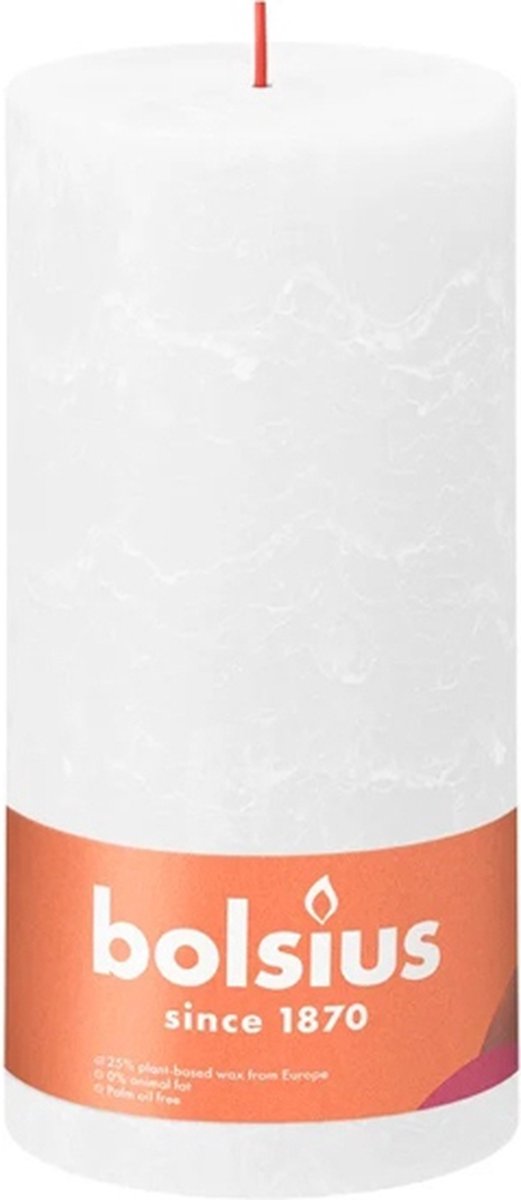 Bolsius 4 stuks Bolsius witte rustiek stompkaars 200/100 (125 uur) Cloudy White