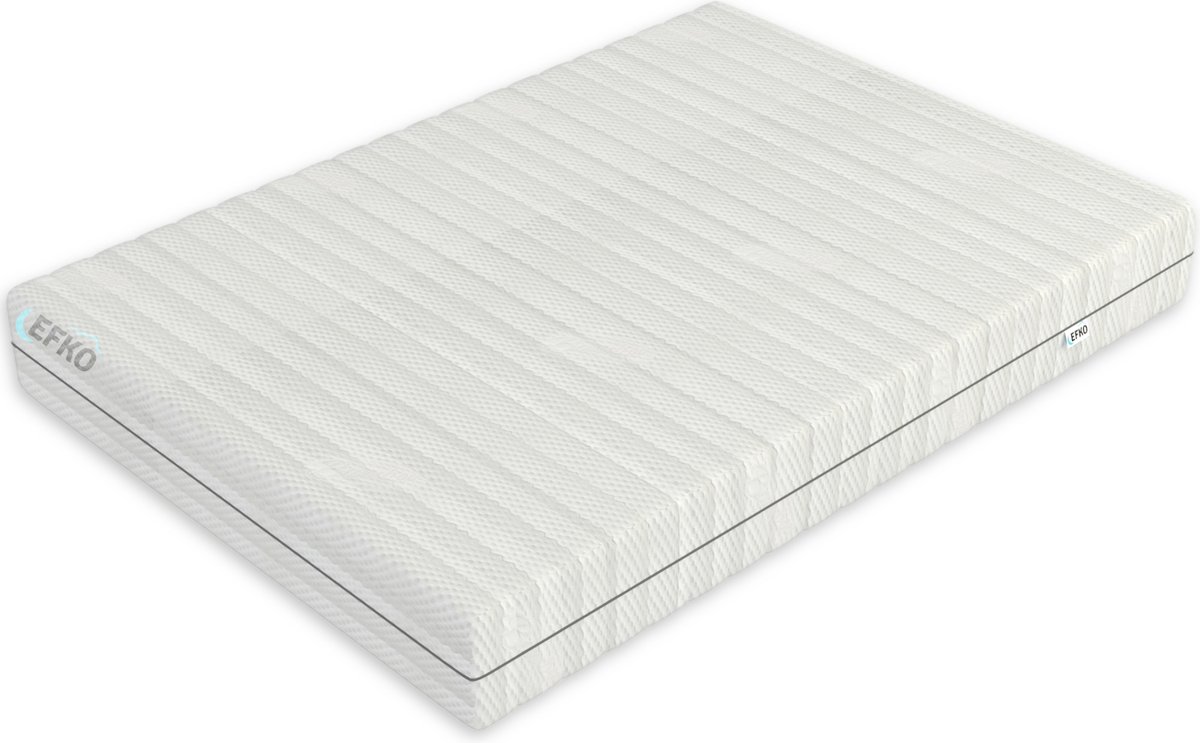 EFKO - Koudschuim Matras 160x200 cm - Pocketvering - 2 persoons - Bamboe Matrashoes met Rits - wit - Ultieme Nachtrust en Rugondersteuning