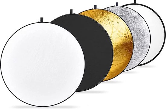 Foto: Neewer 12in 30cm lichtweerkaatsing lichtdiffuser 5 in 1 opvouwbaar multidisk transparant zilver goud wit en zwart voor fotostudioverlichting en buitenverlichting professionele fotografie lichtreflectie ideaal voor studio en buitenopnames