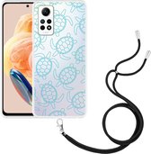 Cazy Hoesje met koord geschikt voor Xiaomi Redmi Note 12 Pro 4G Schildpadjes